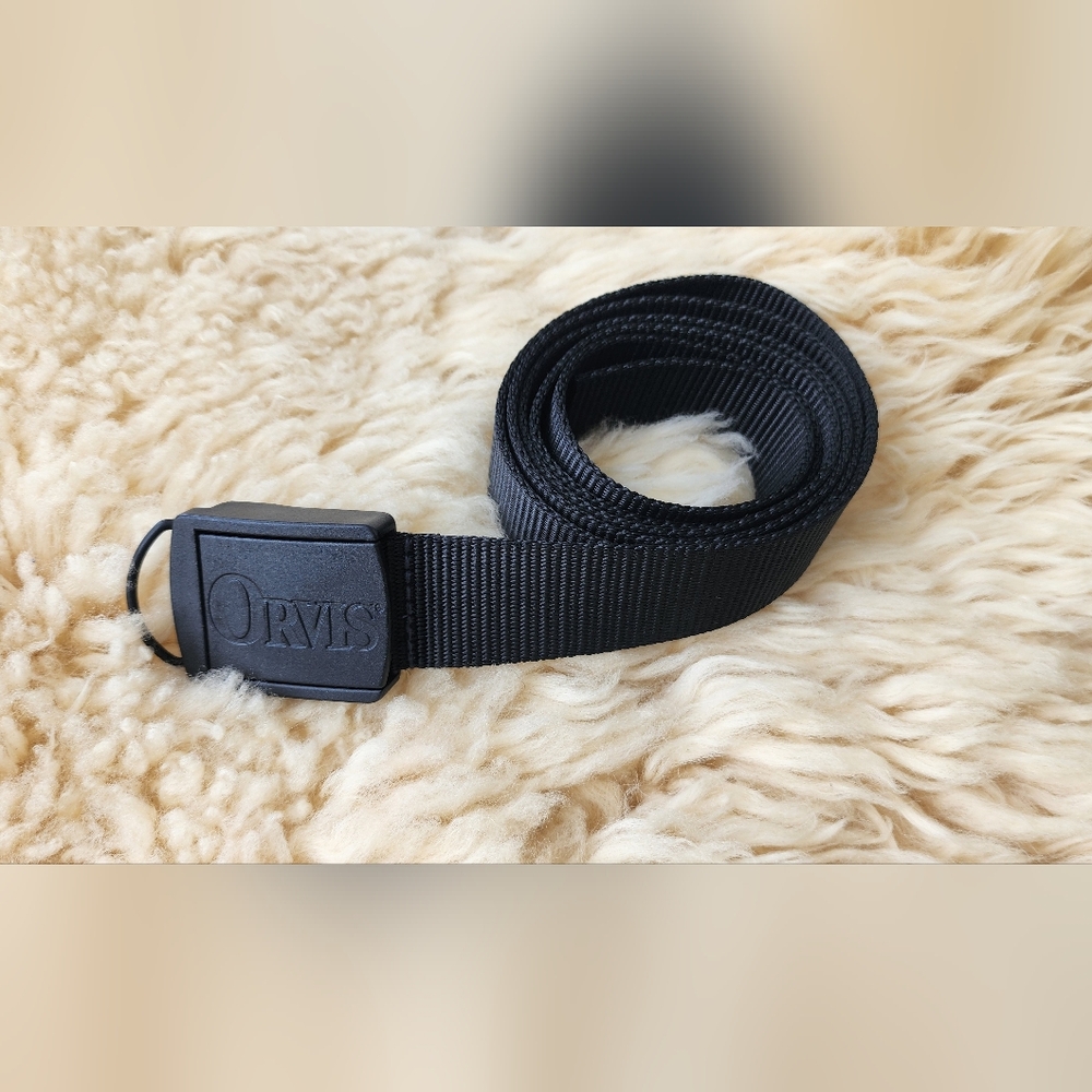 Orvis Black Webbing Belt with Branded Buckle